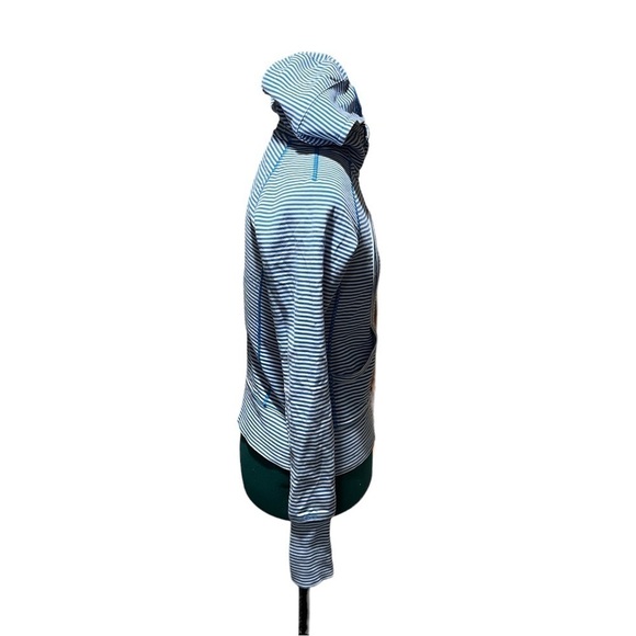 LULULEMON blue and white striped scuba hoodie sweatshirt jacket size 4 - Picture 2 of 5